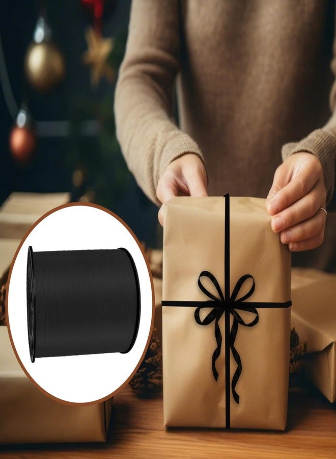 شريط تجعيد مموج SXDMHYB، 500 ياردة، 1/5 بوصة للأعمال اليدوية، وتغليف الهدايا، وربط البالونات، وحفلات استقبال المولود، والحفلات والمهرجانات، وزهور محلات الزهور (أسود) - Image 3